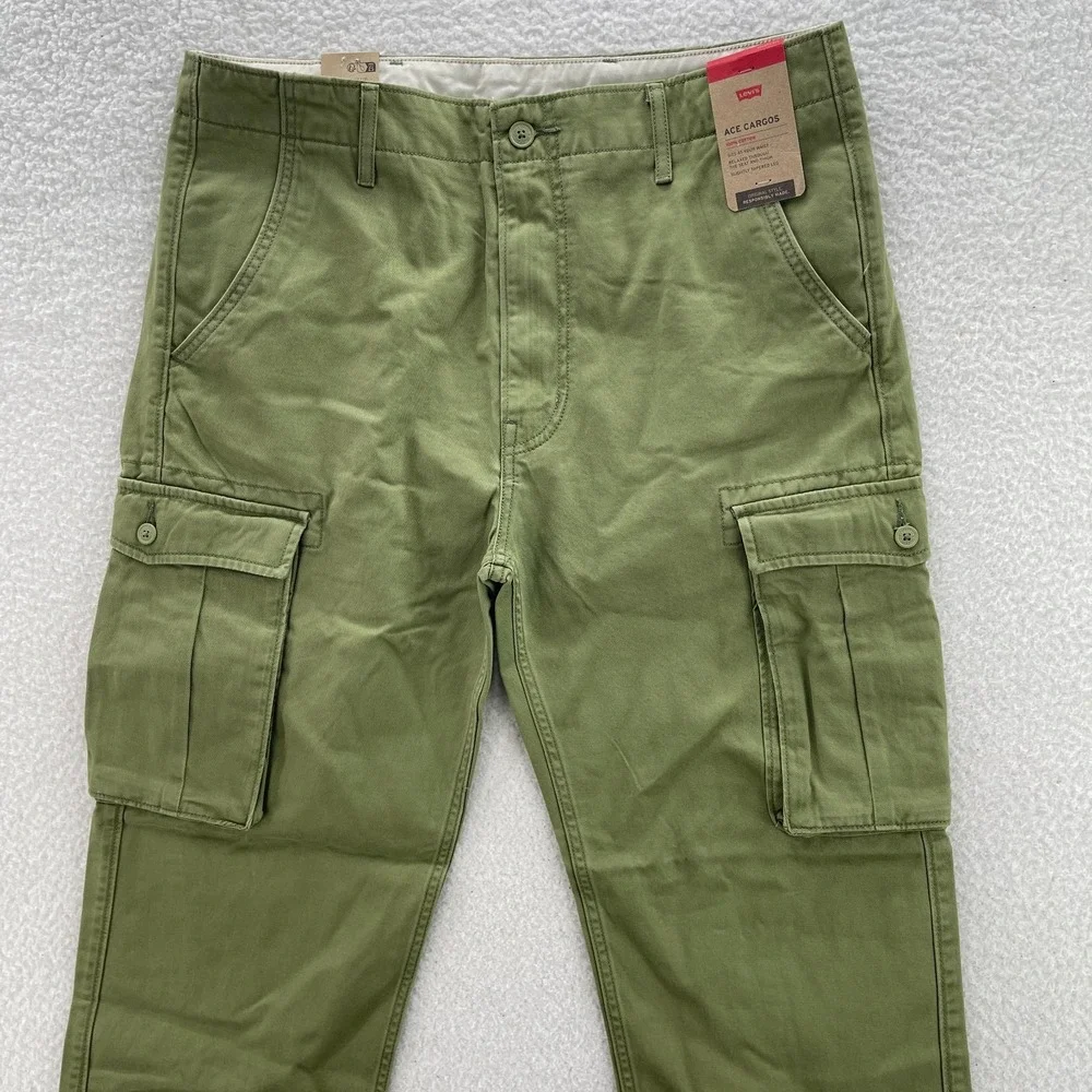 Levis Pants Mens 30x30 Green Ace Cargo Military Utility Y2K Gorpcore Paratrooper